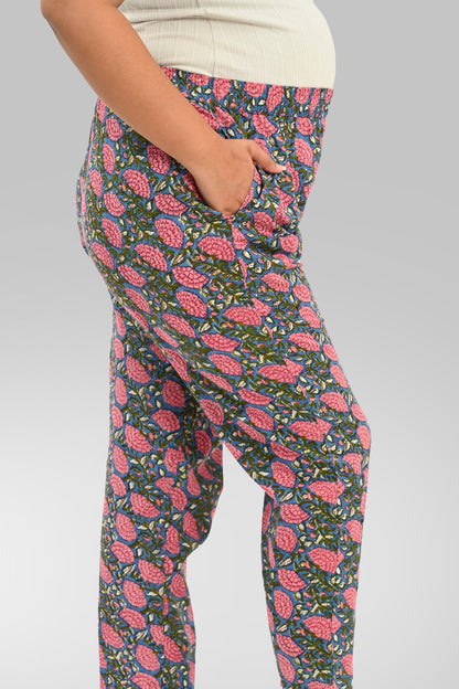 Floral Maternity and Feeding Kaftan Set in Pink