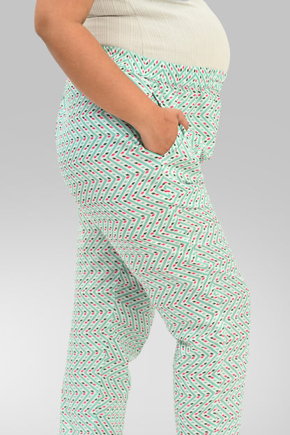 Maternity and Feeding Kaftan Set in Green