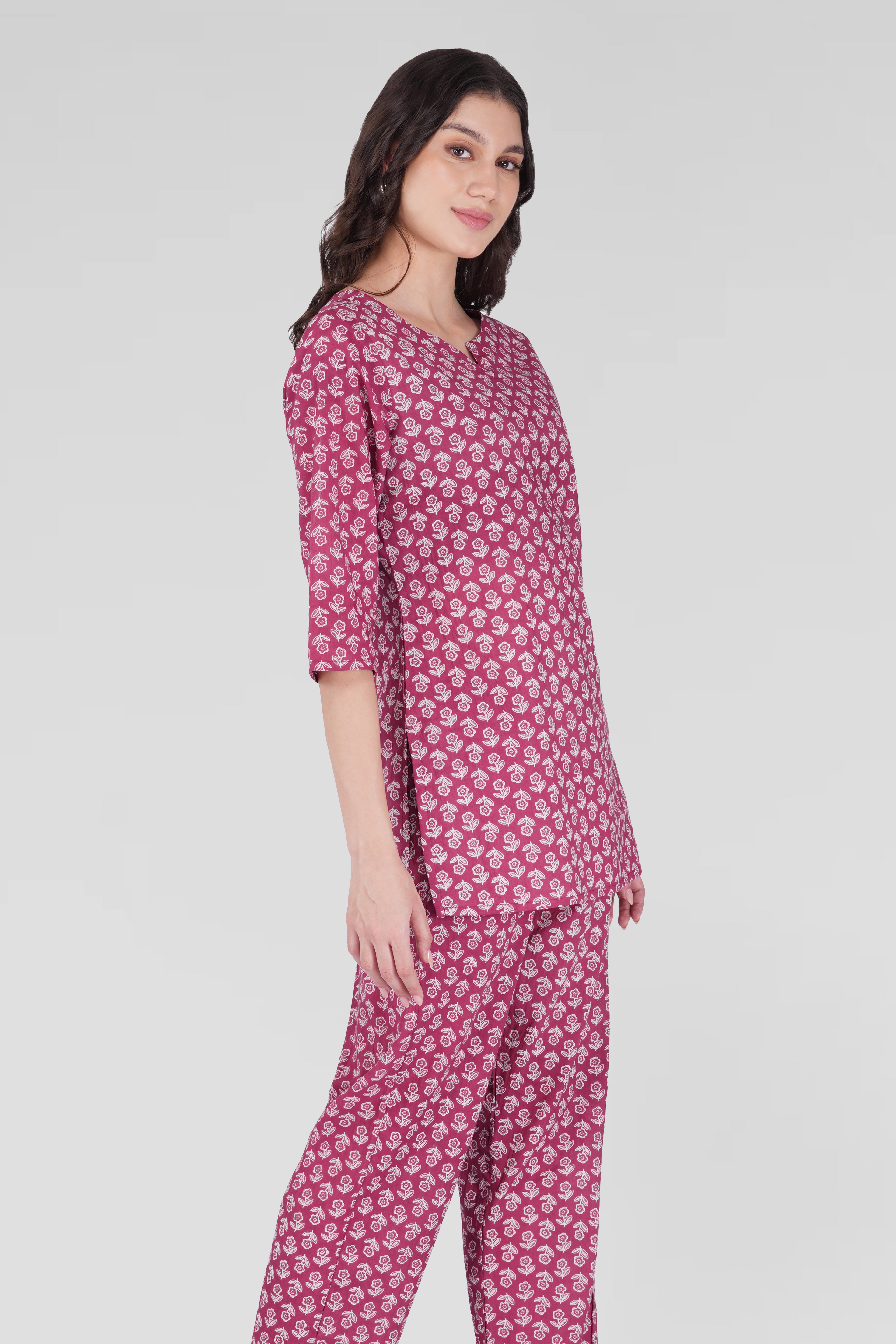 Grape Kiss Cotton Printed Pyjama Set