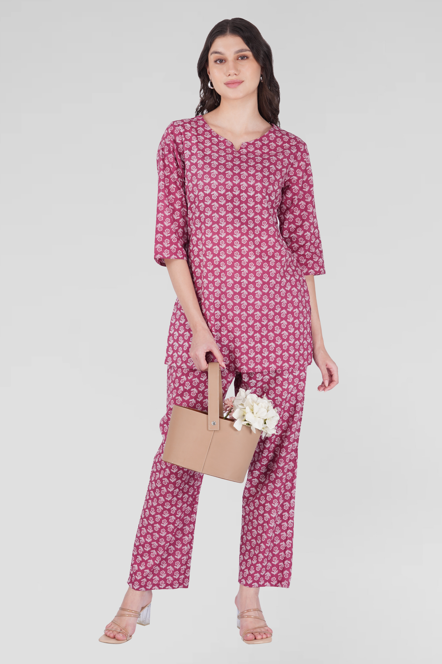 Grape Kiss Cotton Printed Pyjama Set