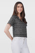 Grey V Neck Cotton Printed Top