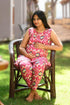 Ikat Maternity and Feeding Kurta Set in Pink