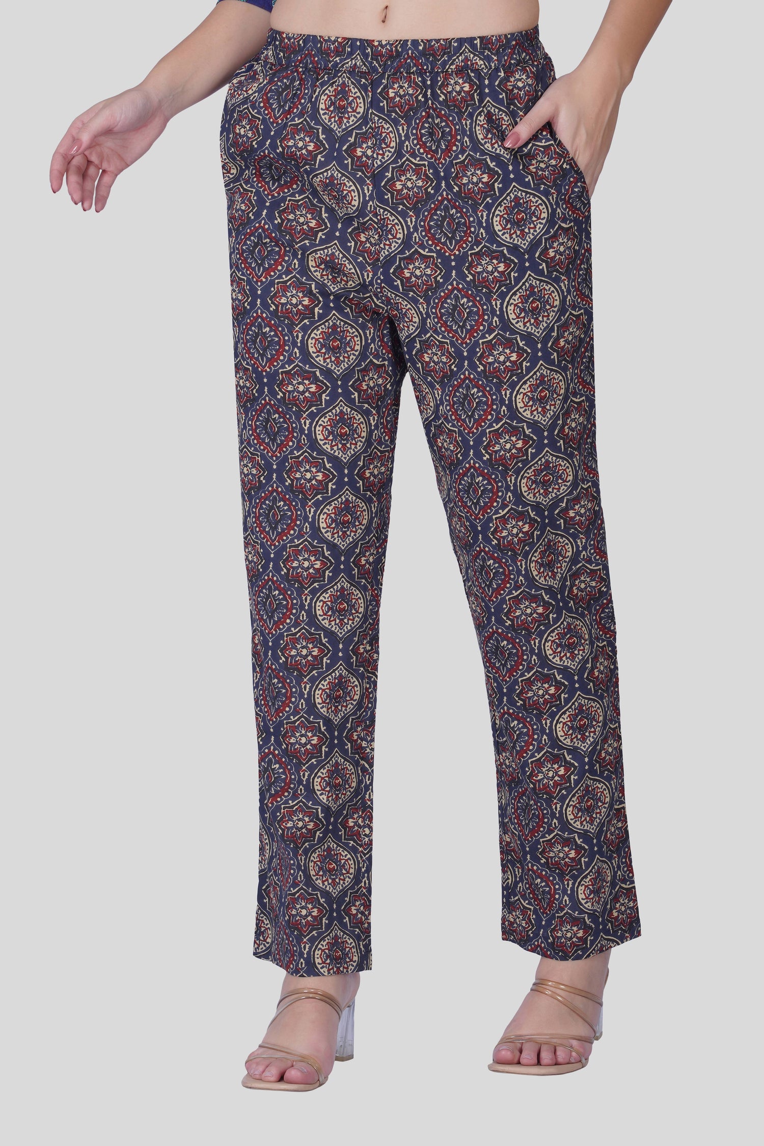 Indigo Cotton Printed Pyjama Set