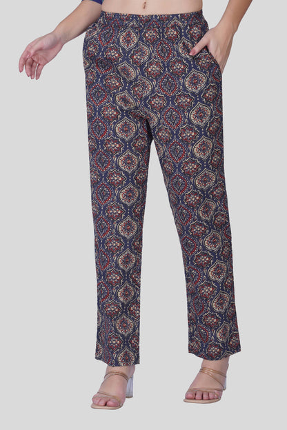 Indigo Cotton Printed Pyjama Set