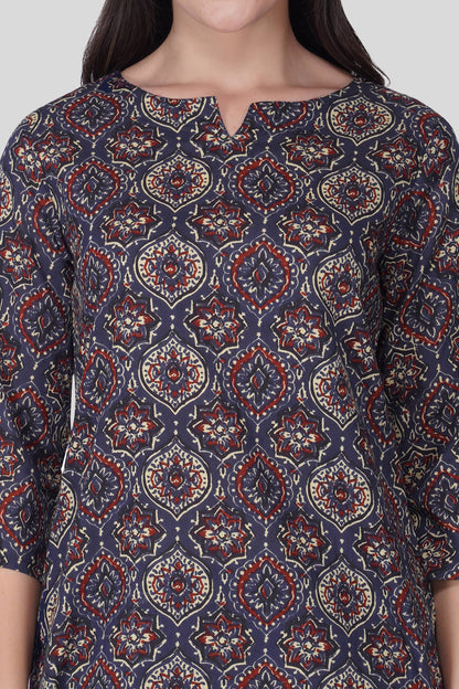Indigo Cotton Printed Pyjama Set