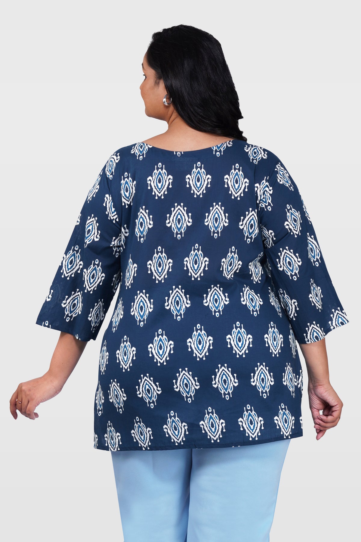 Indigo Plus Size Cotton Printed Kurti
