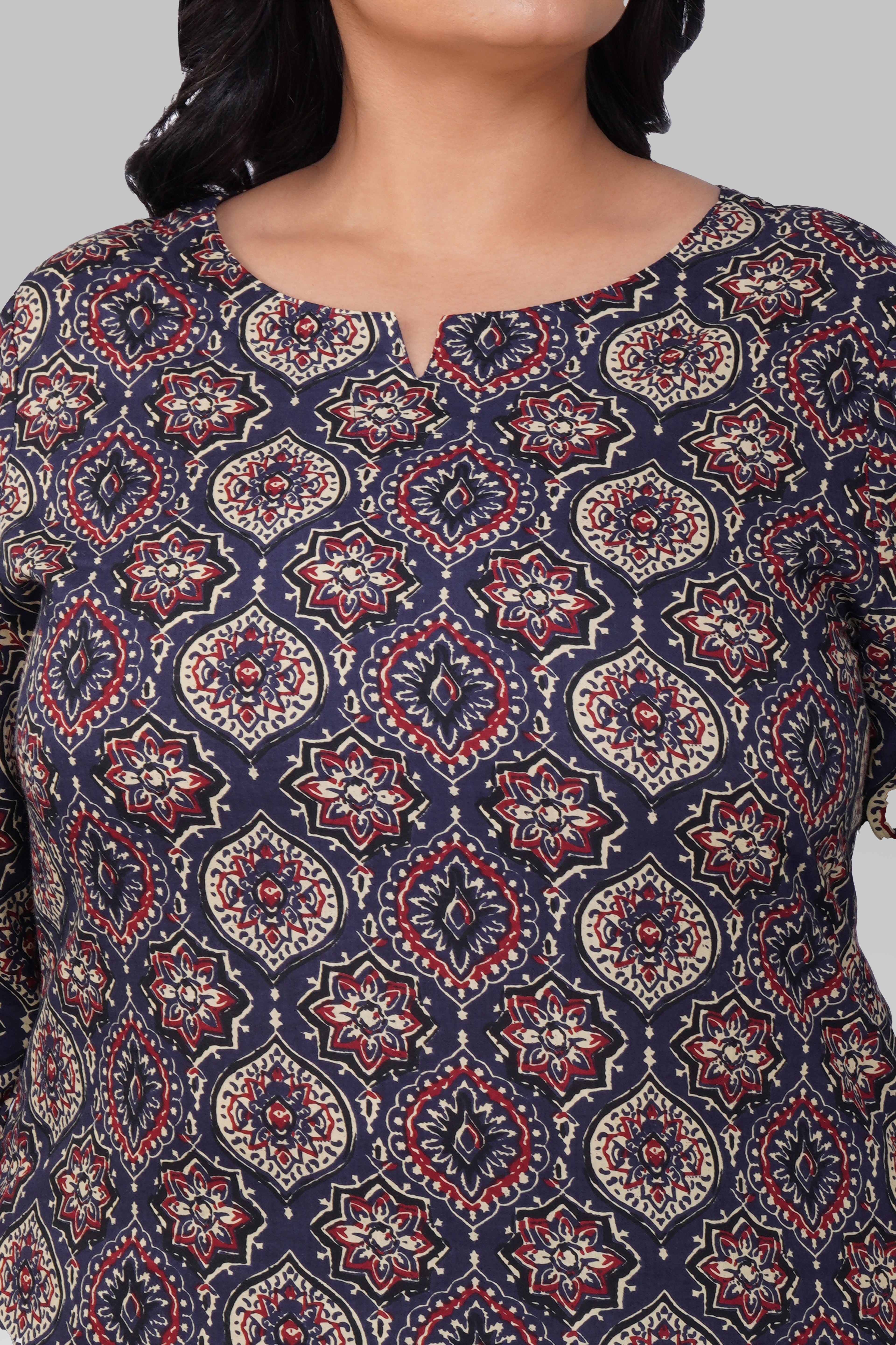 Indigo Plus Size Cotton Printed Pyjama Set