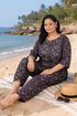Indigo Plus Size Cotton Printed Pyjama Set