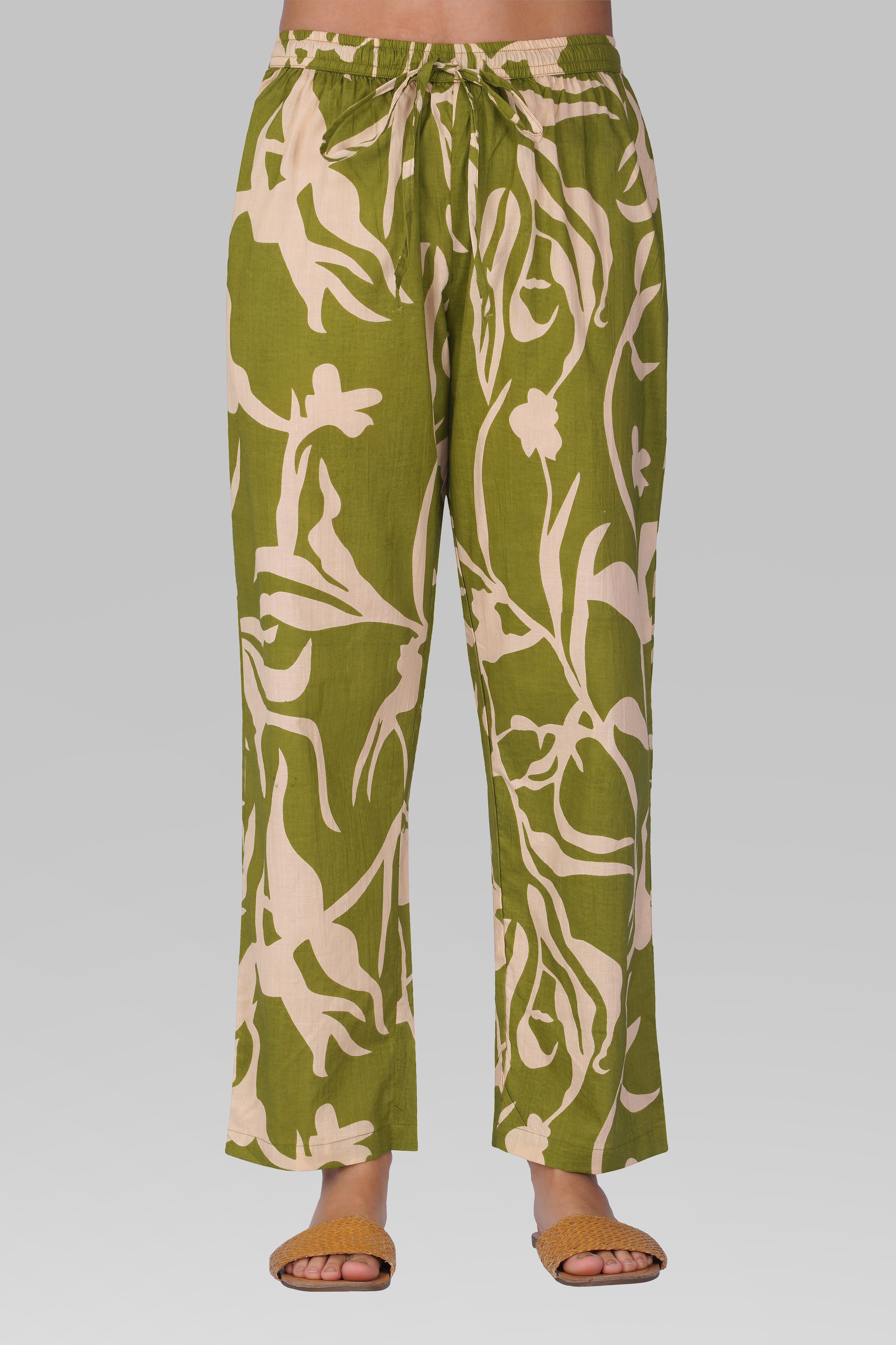 Jade Green Cotton Printed Pyjama Set