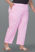 Light Pink Plus Size Cotton Printed Bottom