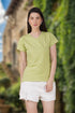Light Green Cotton V-Neck T-Shirt