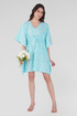 Light Blue Cotton Printed Kaftan Top