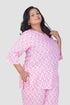 Light Pink Plus Size Cotton Printed Pyjama Set