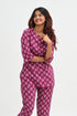 Mulberry Purple Cotton Printed Pyjama Set