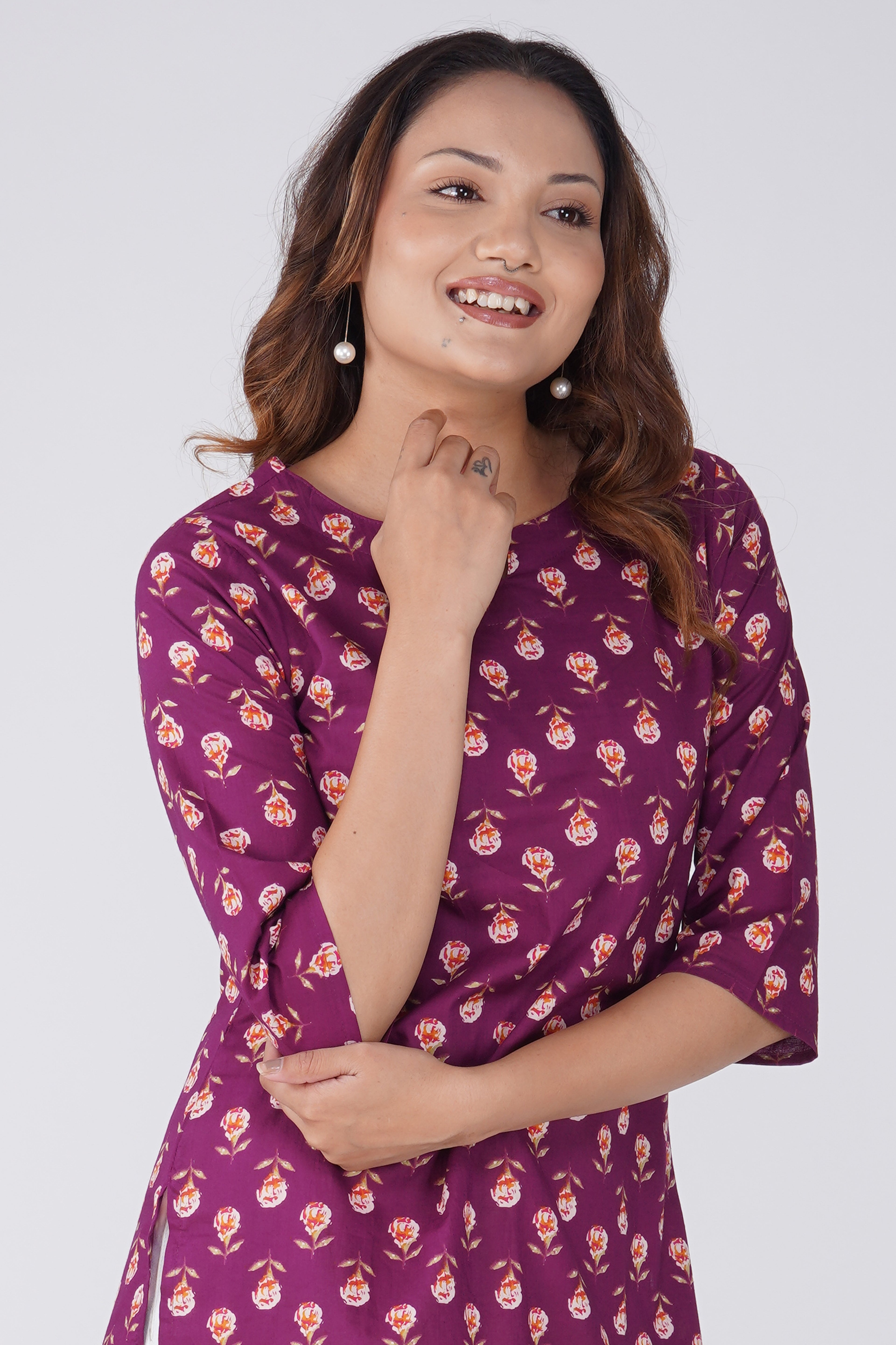 Mulberry Cotton Printed Kurti