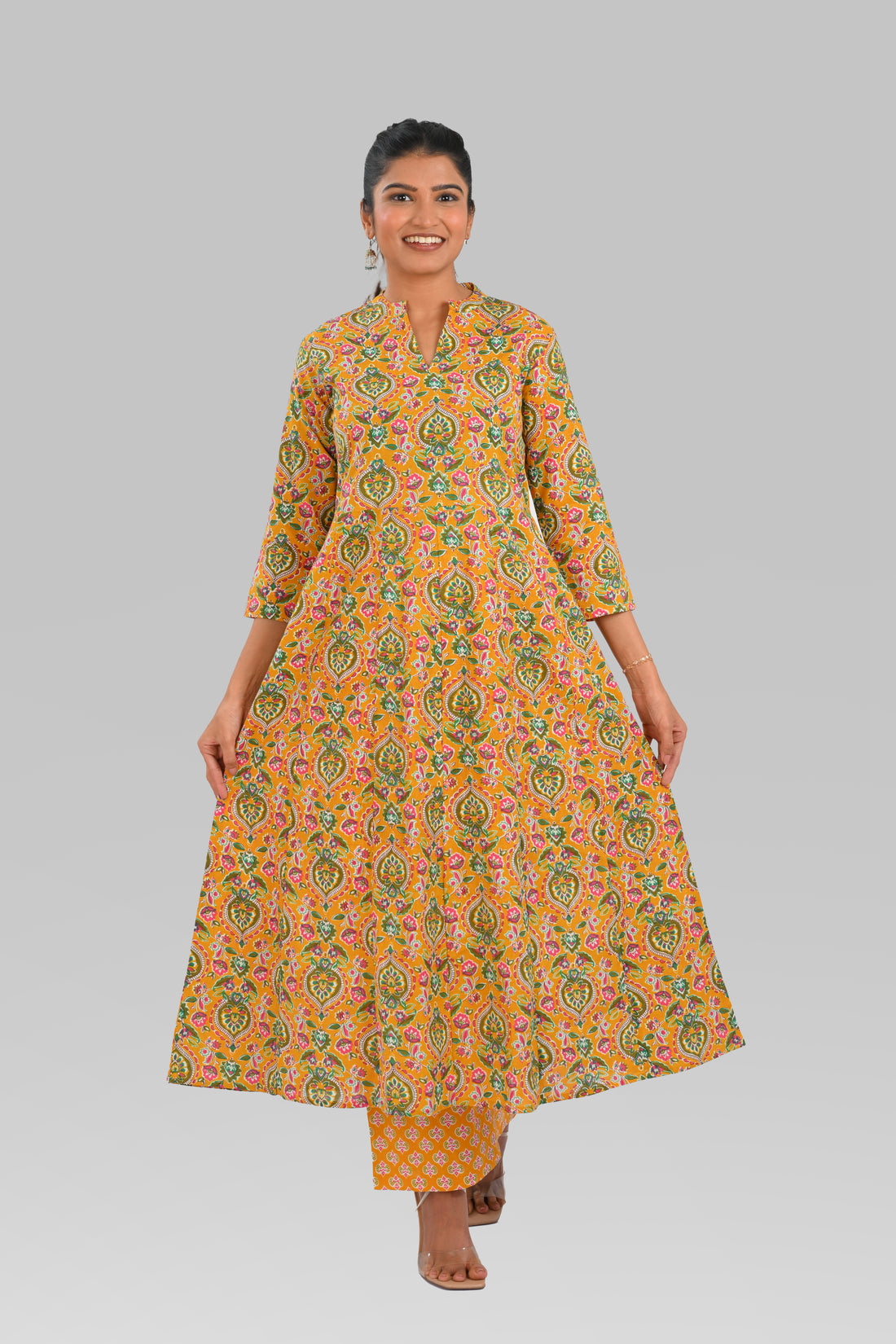 Marigold Cotton Printed Kurta Set