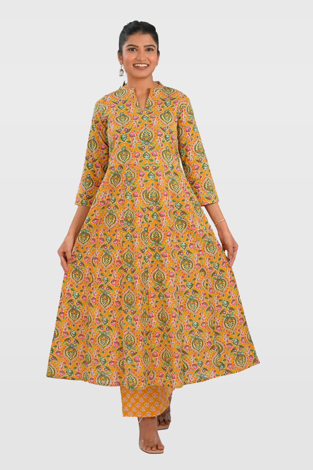 Marigold Cotton Printed Kurta Set