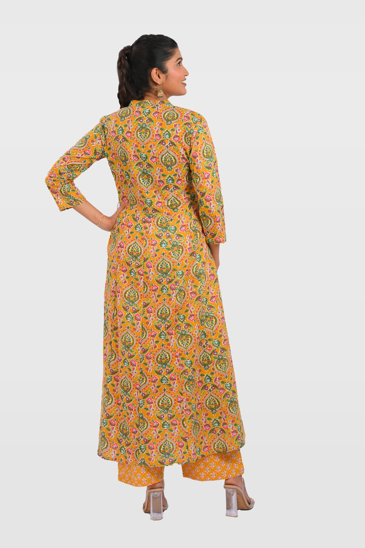 Marigold Cotton Printed Kurta Set
