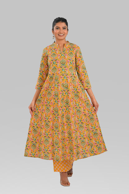 Marigold Cotton Printed Kurta Set