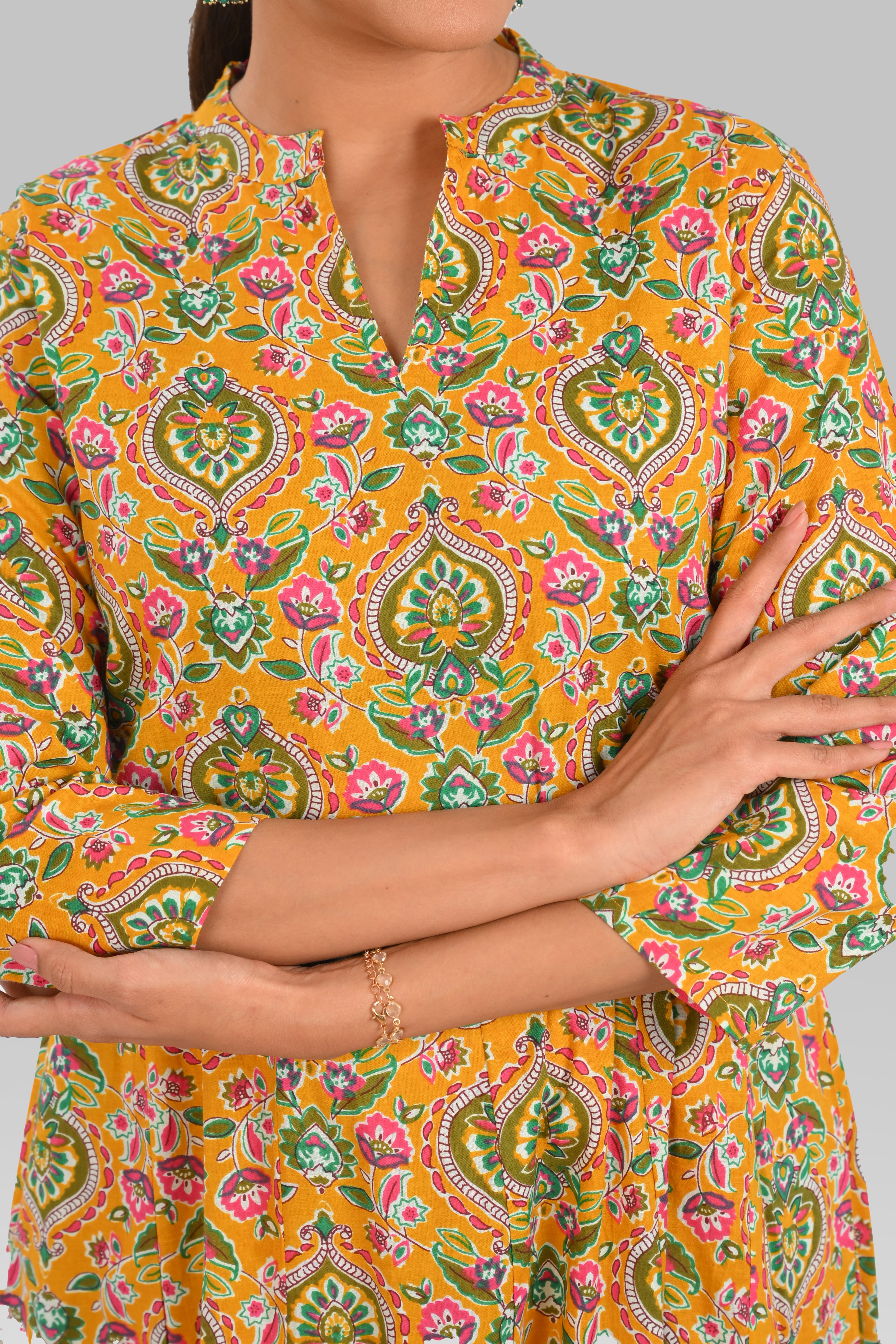 Marigold Cotton Printed Kurta Set