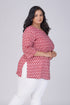 Maroon Plus Size Cotton Printed Kurti