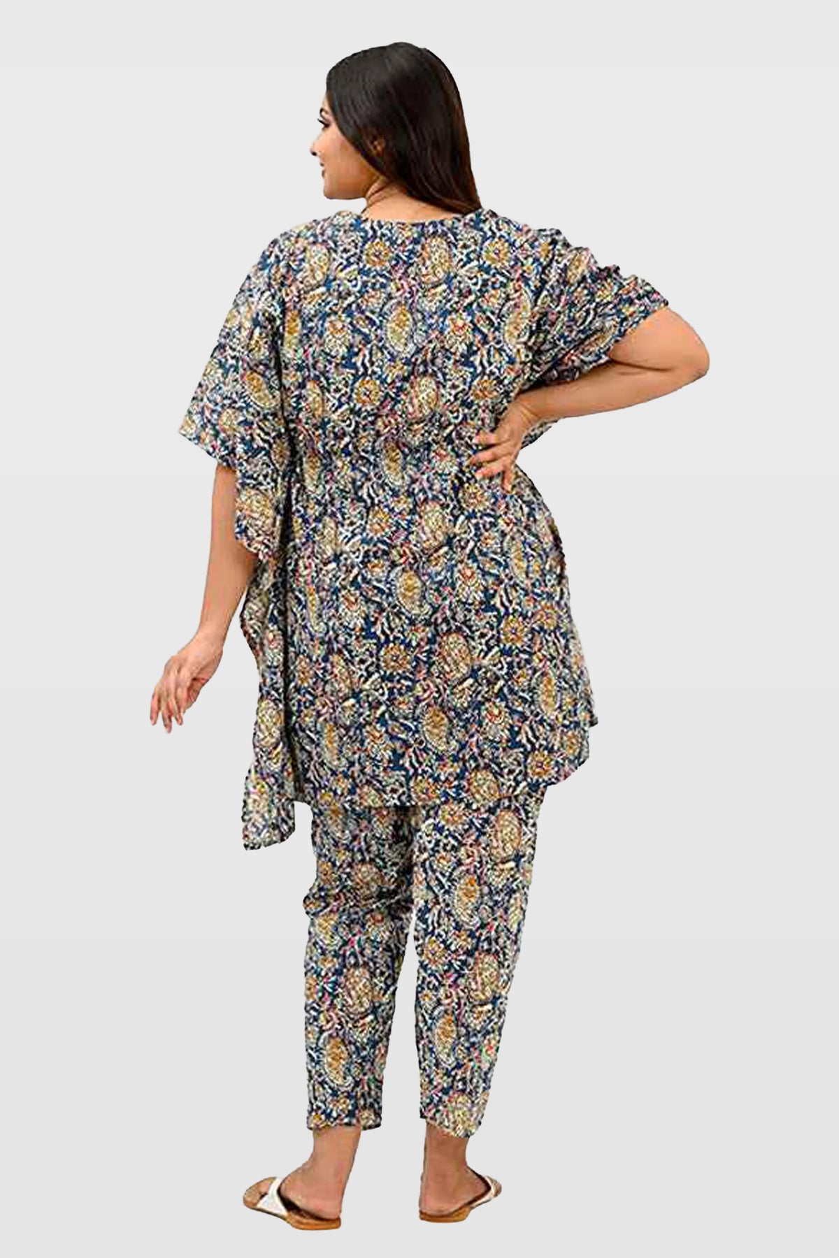 Maternity and Feeding Kaftan Set in Blue