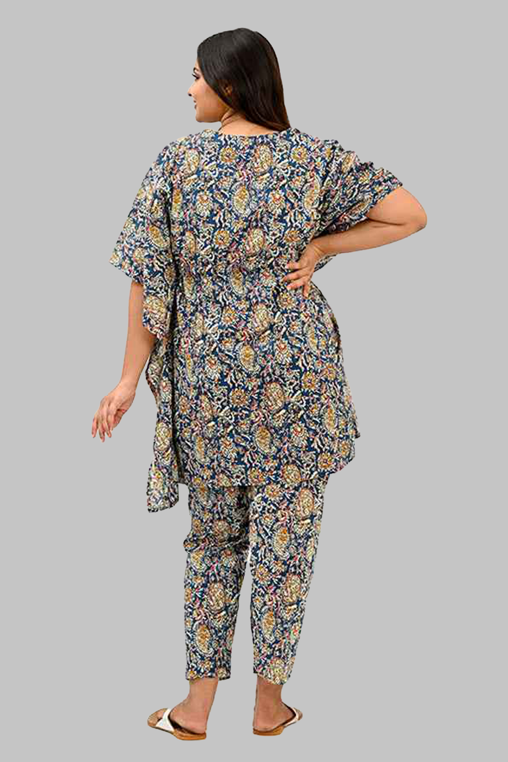 Maternity and Feeding Kaftan Set in Blue