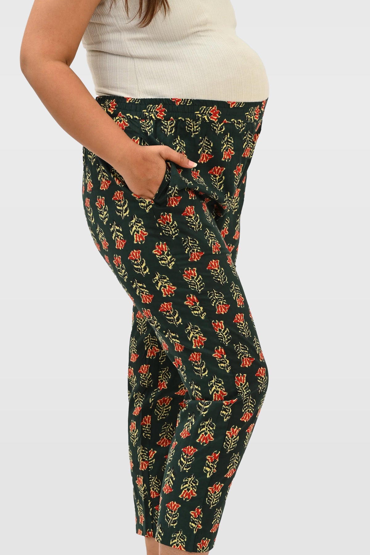Maternity and Feeding Kaftan Set in Deep Green