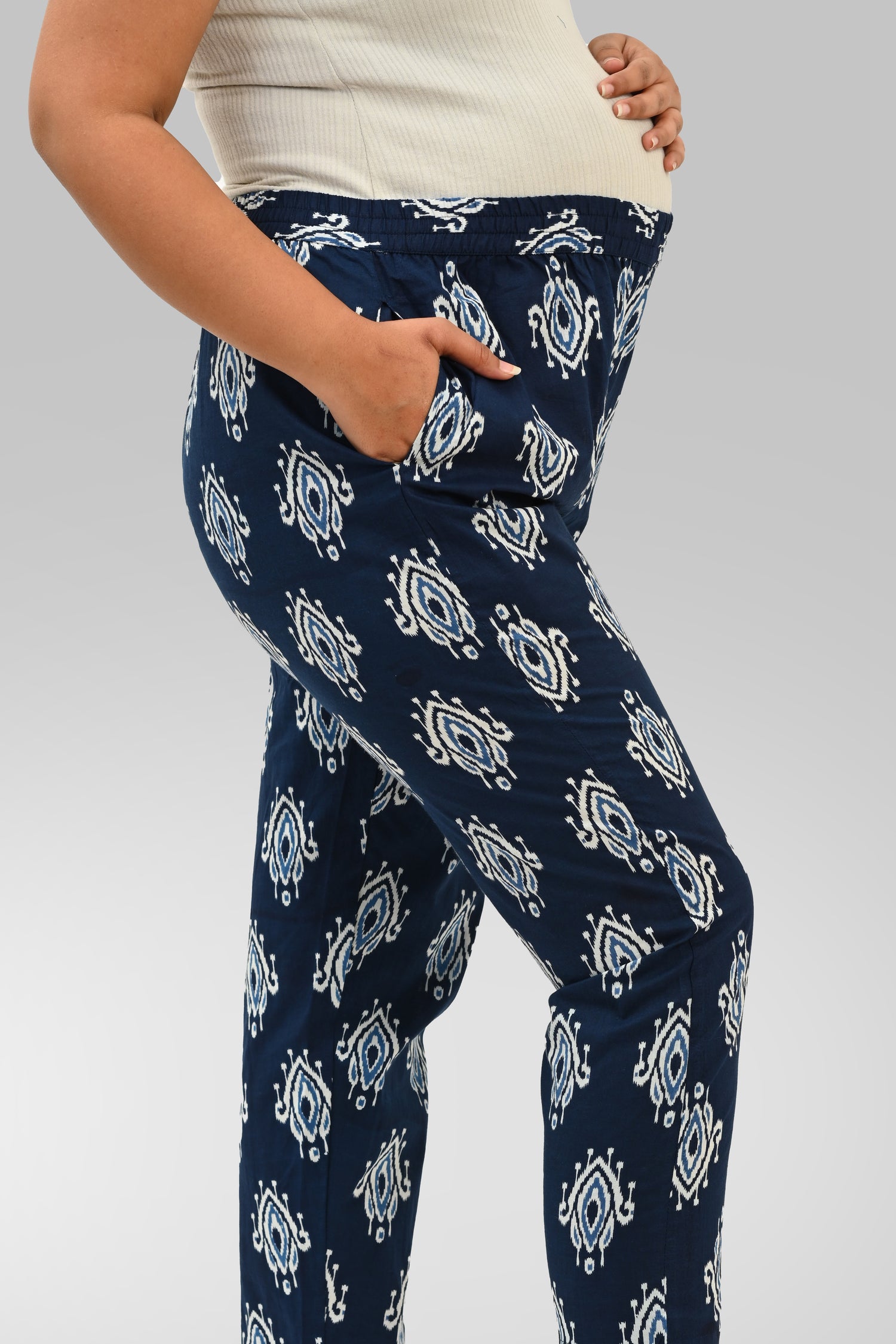 Maternity and Feeding Kaftan Set in Indigo