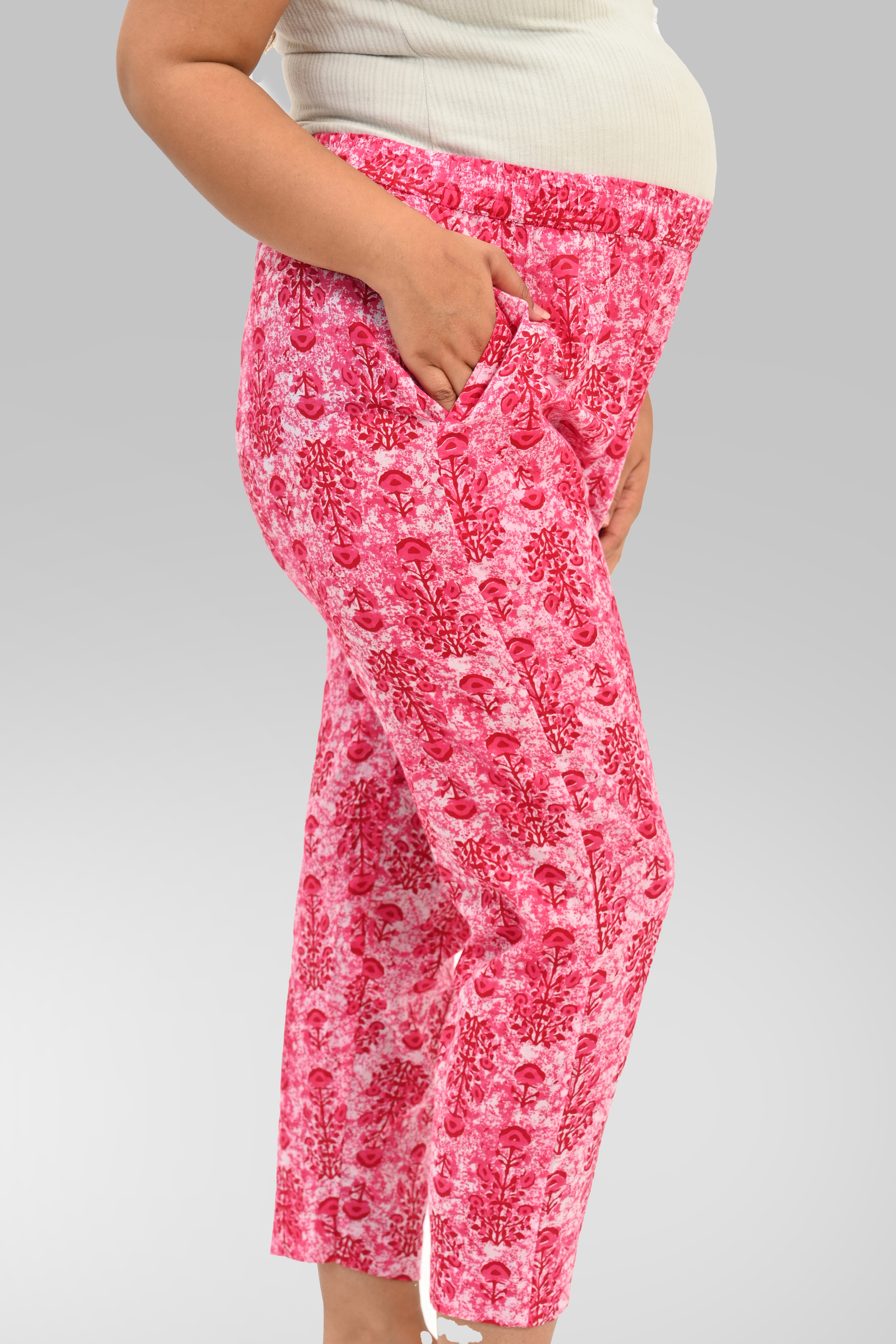 Maternity and Feeding Kaftan Set in Pink