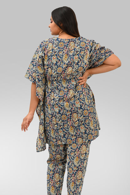 Maternity and Feeding Kaftan Set in Blue