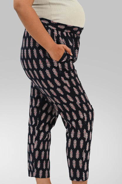 Maternity and Feeding Kurta Set in Black