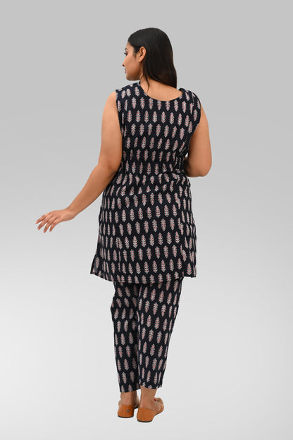 Maternity and Feeding Kurta Set in Black