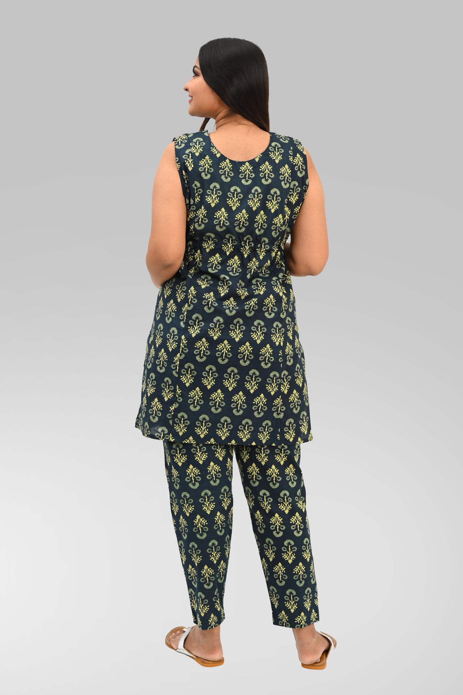 Maternity and Feeding Kurta Set in Deep Green