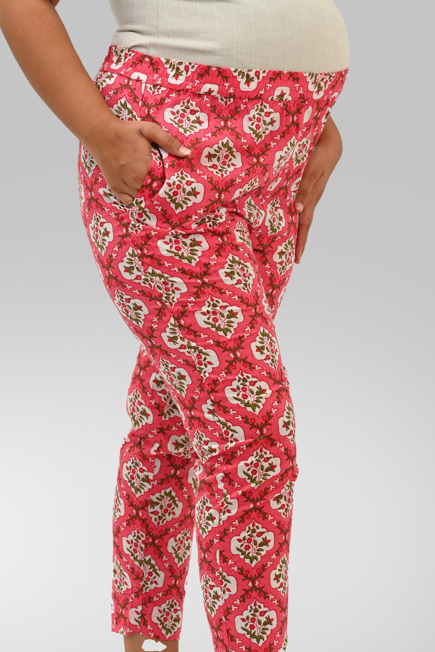 Maternity and Feeding Kurta Set in Pink