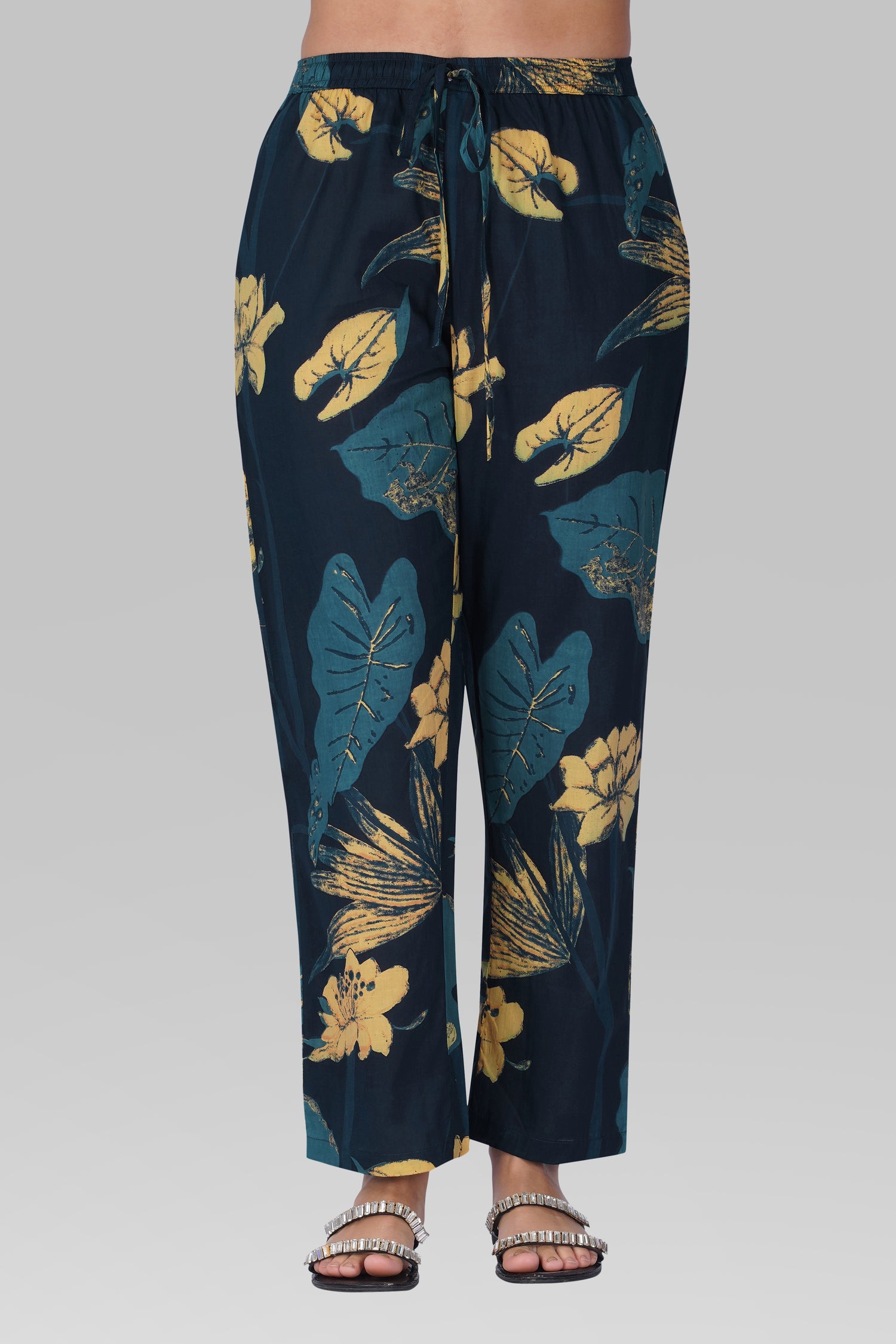 Midnight Indigo Cotton Printed Pyjama Set