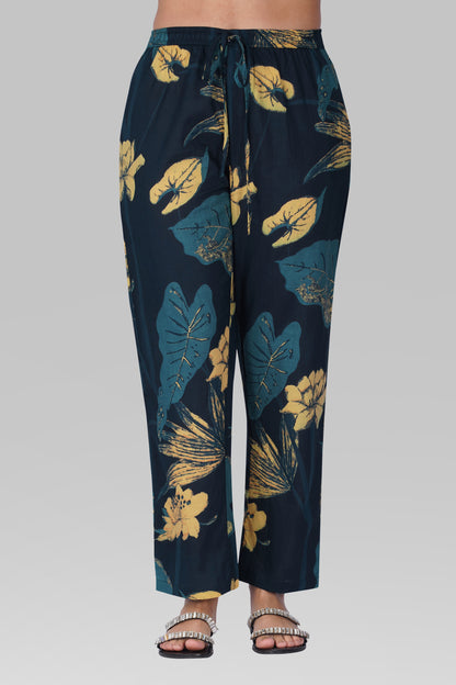 Midnight Indigo Cotton Printed Pyjama Set