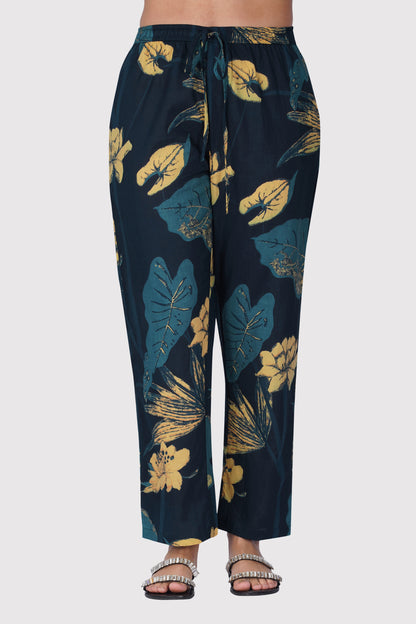 Midnight Indigo Cotton Printed Pyjama Set