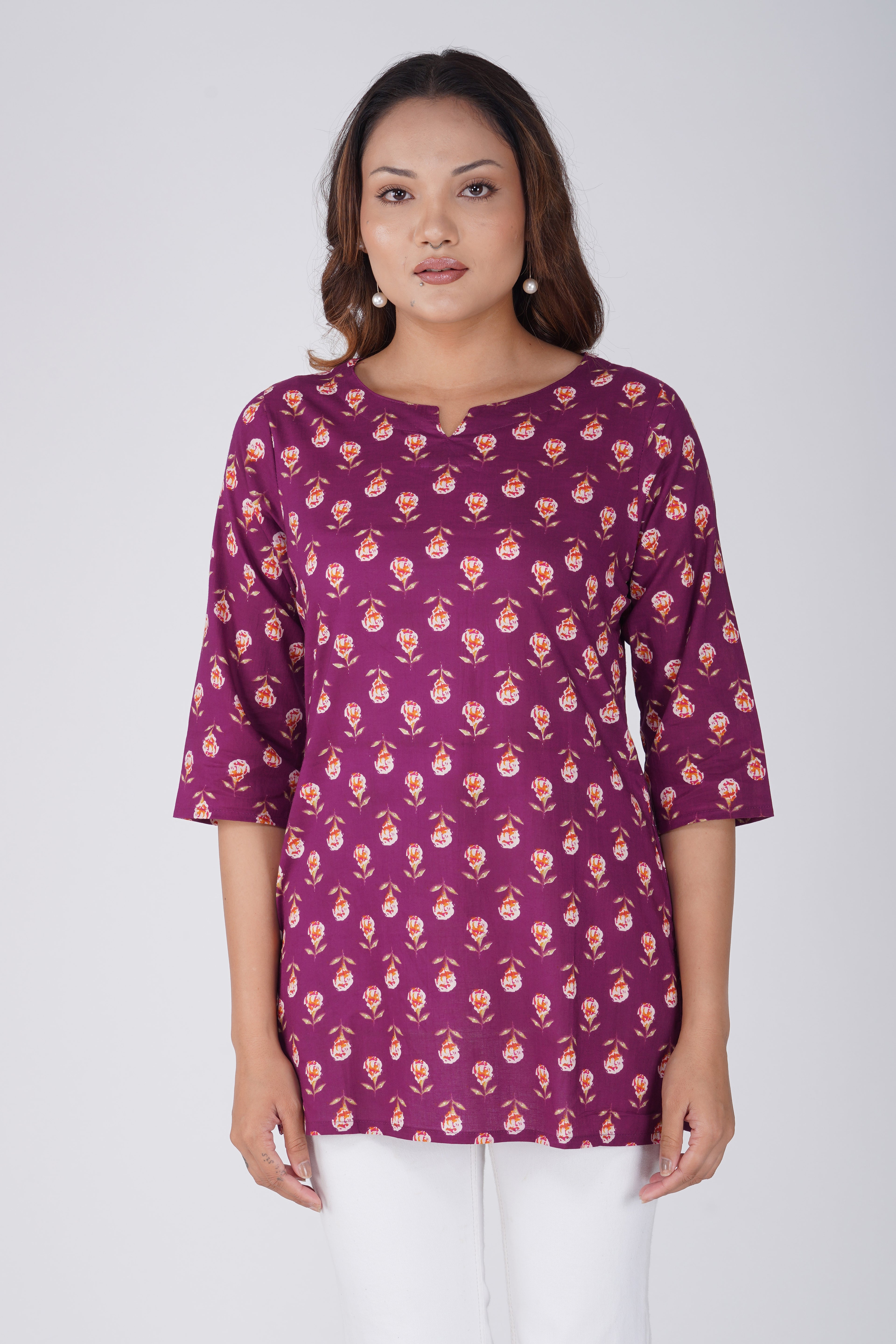 Mulberry Cotton Printed Kurti