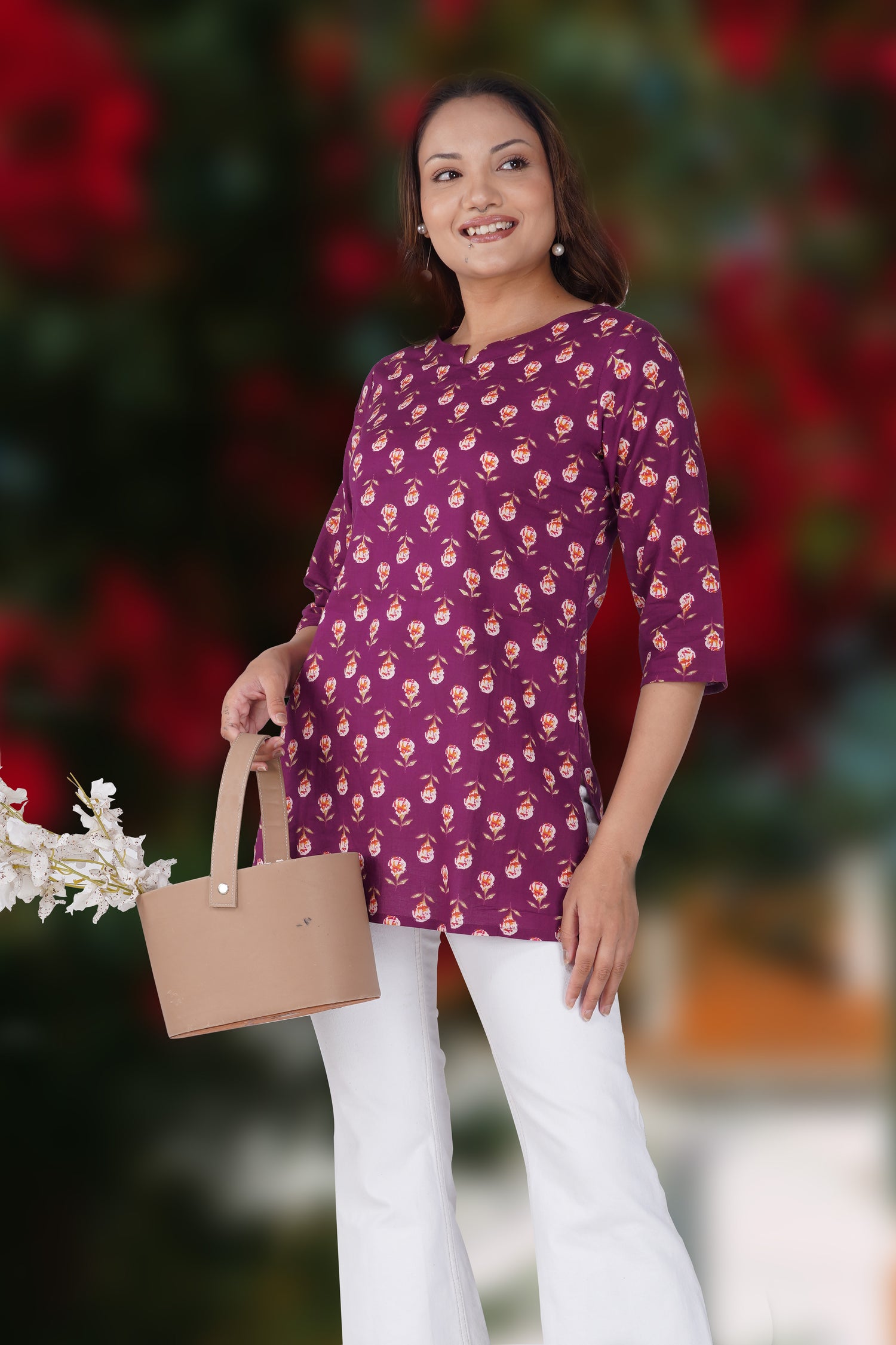 Mulberry Cotton Printed Kurti