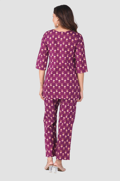 Mulberry Cotton Printed Pyjama Set