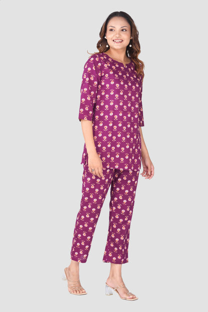 Mulberry Cotton Printed Pyjama Set