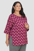 Mulberry Plus Size Cotton Printed Kurti