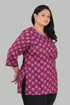 Mulberry Purple Plus Size Cotton Printed Kurti