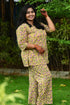 Mustard Plus Size Cotton Printed Pyjama Set