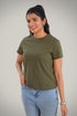 Olive Cotton Crew Neck T-Shirt