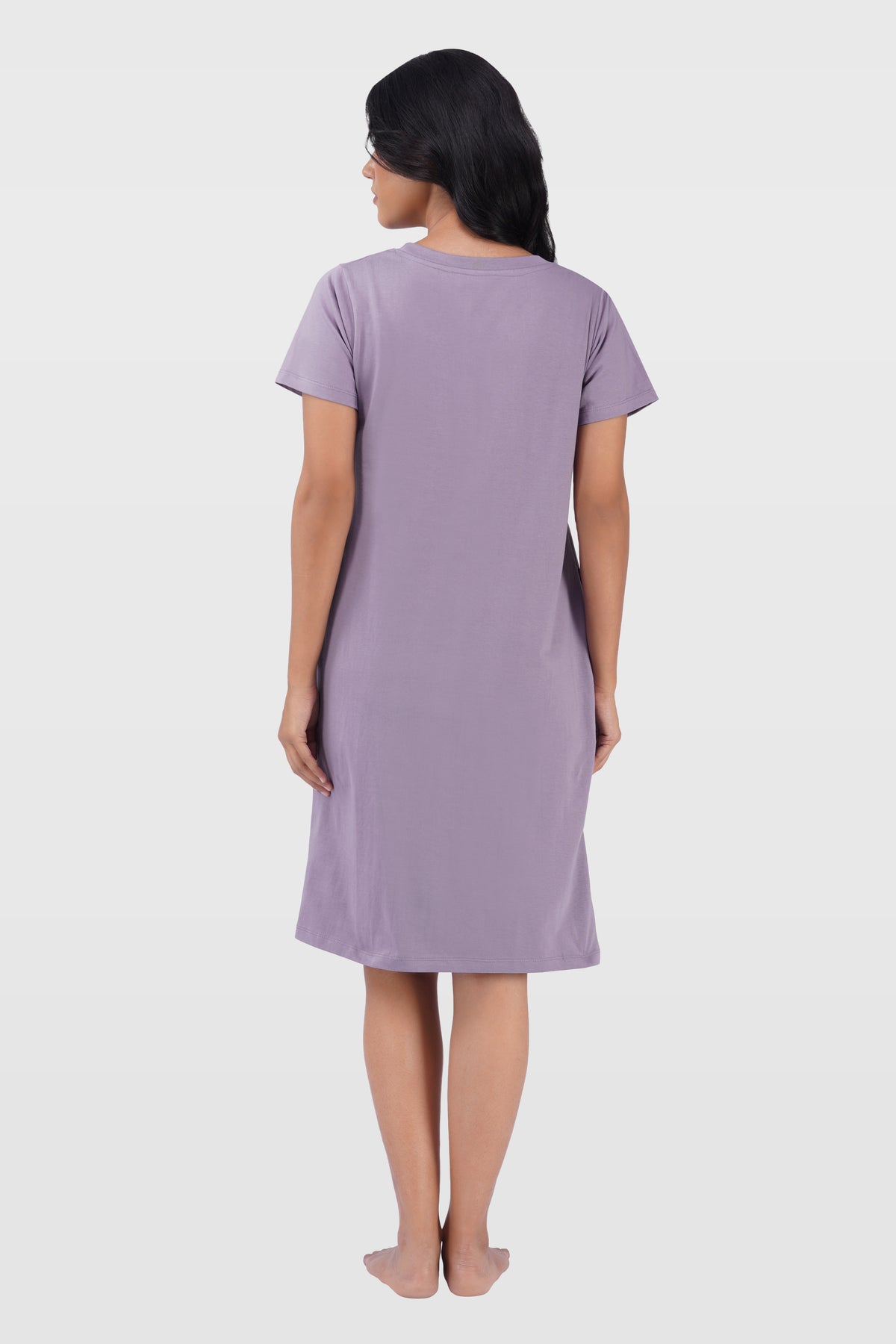 Orchid Mist Cotton V-Neck T-Shirt