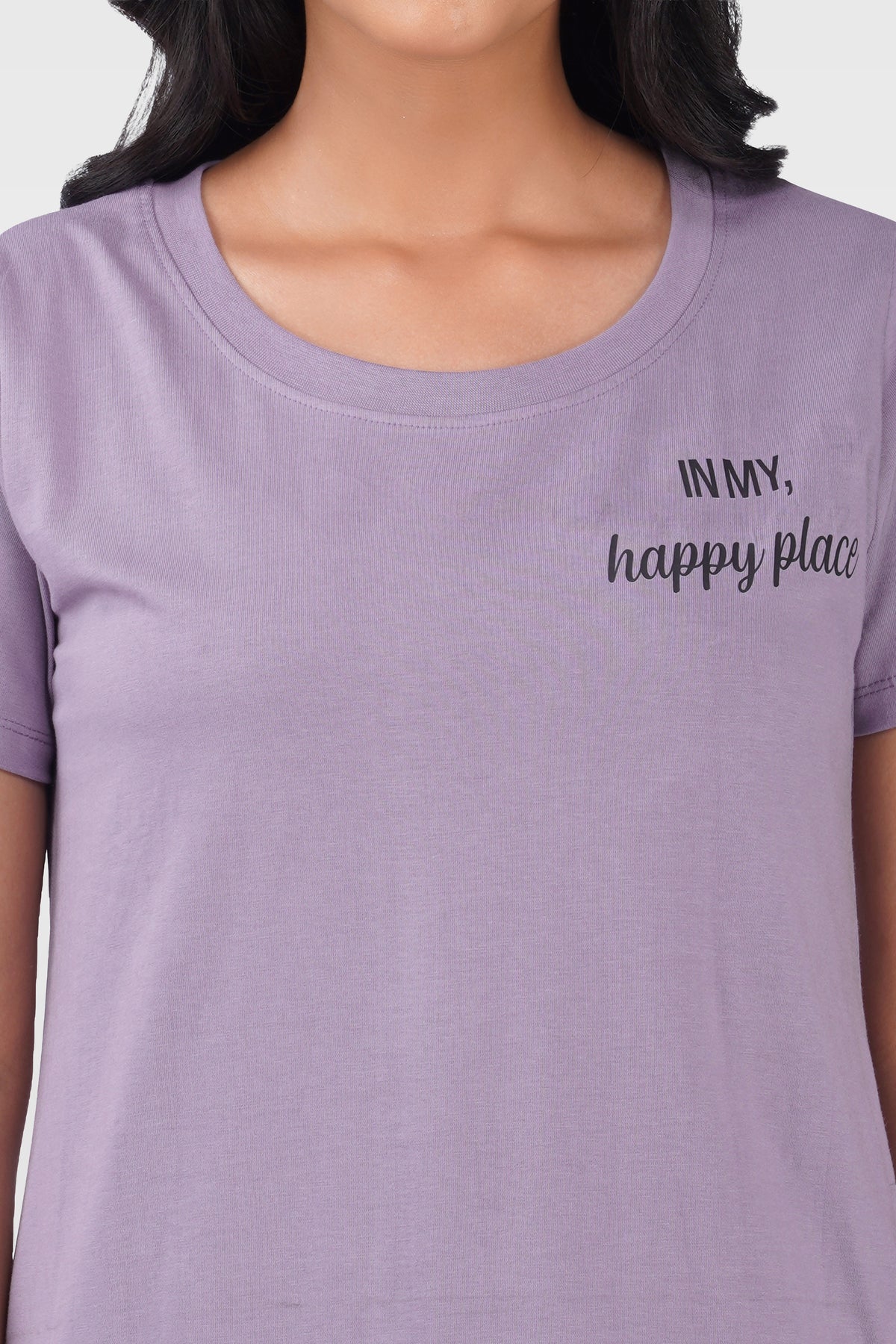 Orchid Mist Cotton V-Neck T-Shirt