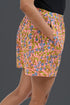 Peach Floral Cotton Printed Shorts