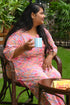 Pastel Peach Plus Size Cotton Printed Pyjama Set